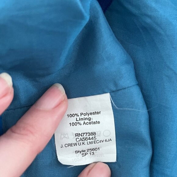 JCREW colorblock turquoise border/blue flare a-line skirt 10 - Picture 5 of 5